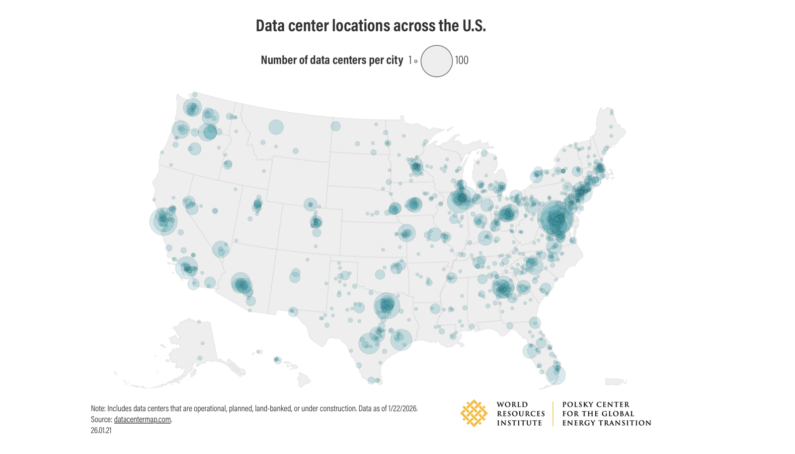 Data center locations across the U.S.
